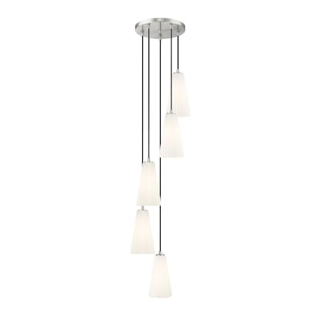 Z-Lite Farrell 5 Light Chandelier, 12in. W x 11in. H, Brushed Nickel 3043P6-5R-BN